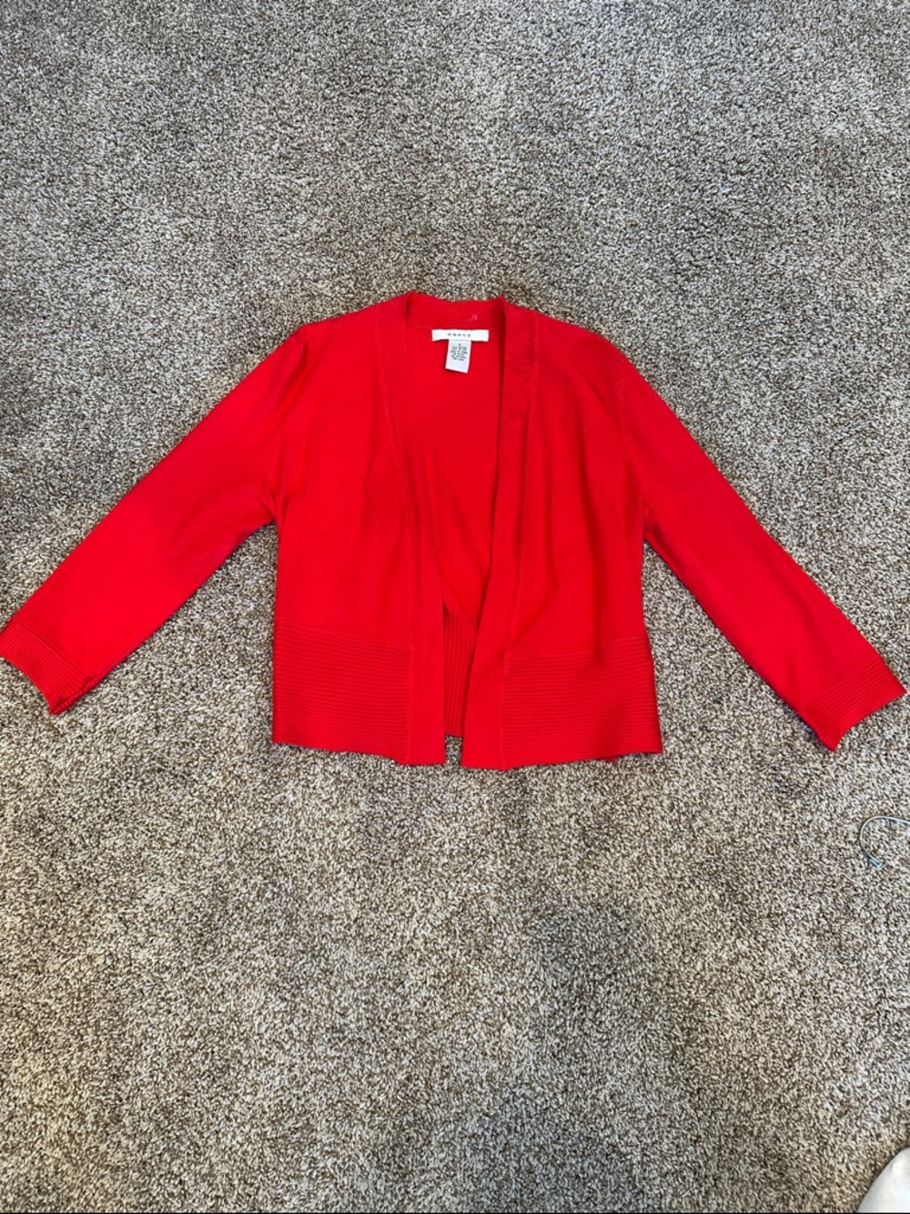 Grace Bright Red Open-Front Women's Cardigan